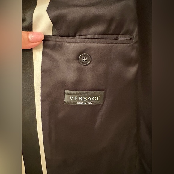 Brand new Versace men’s jacket black and white striped 54 size - Picture 6 of 10